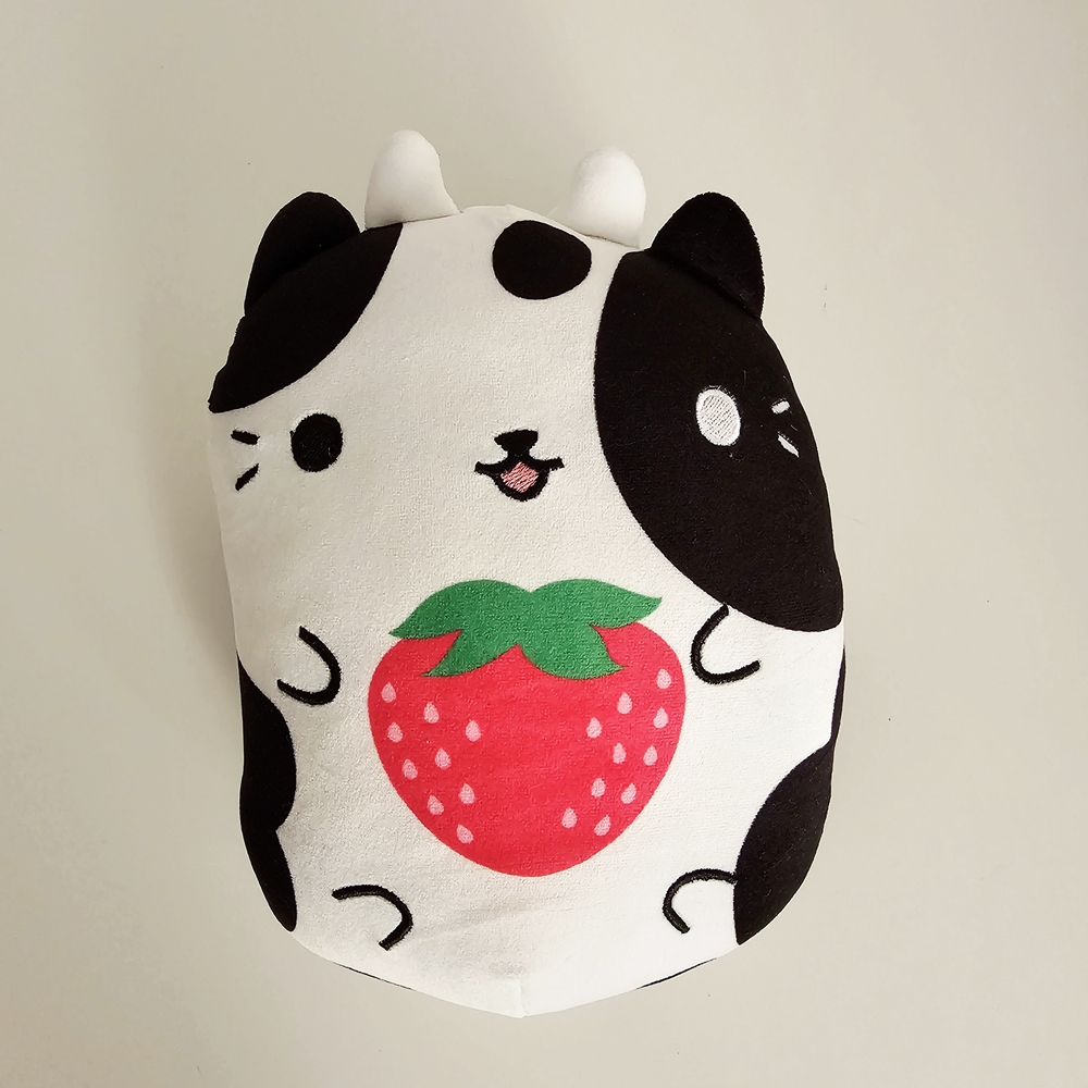 Adorable Cat Cow Plush - Black and White